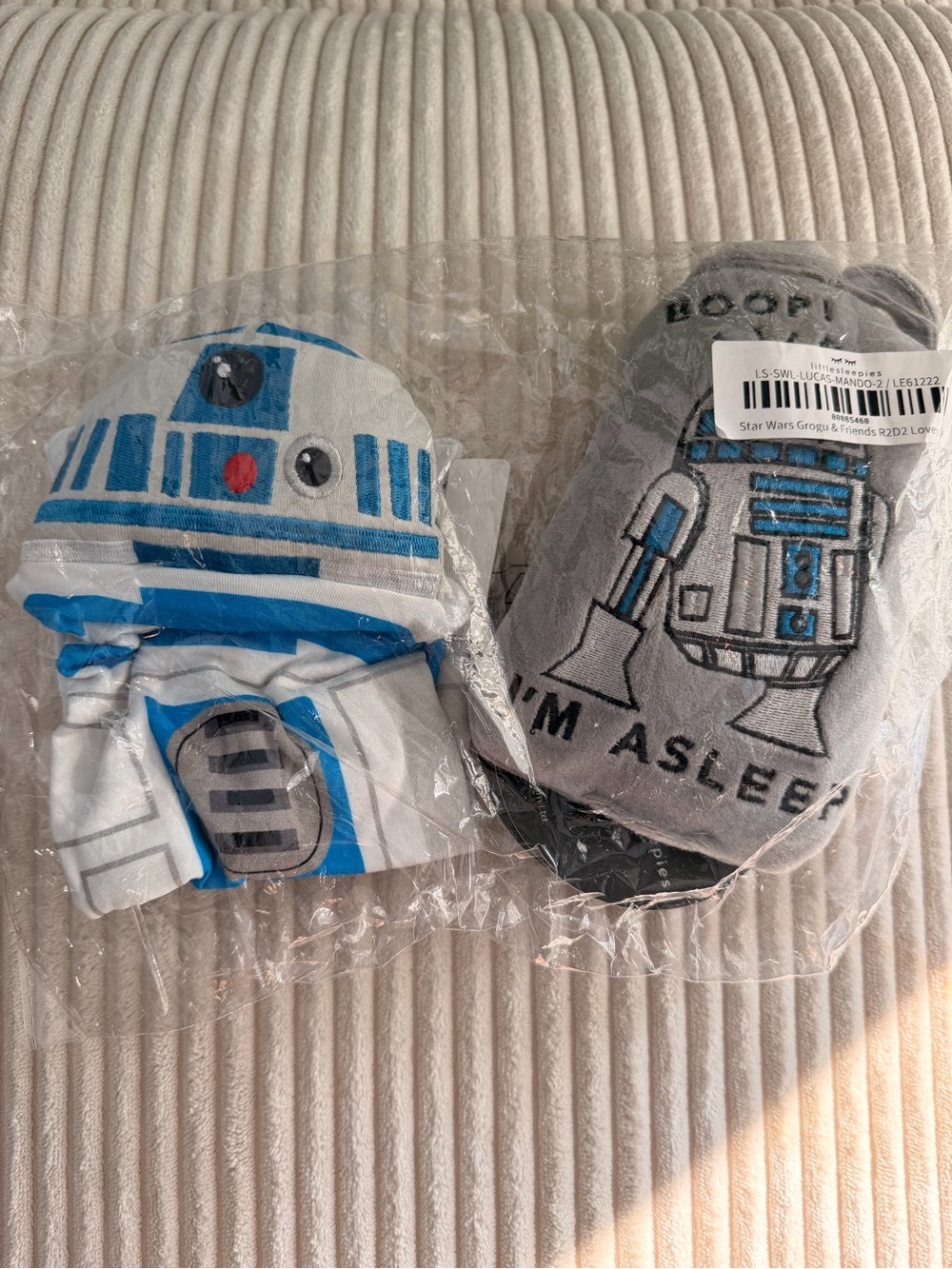 Star Wars Grogu and Friends R2-D2 lovey & door hanger- Gray, White & Blue